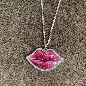 New Betsey Johnson Pierced Lips Necklace